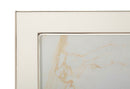 Cornice Molly 24x1,7x29 cm in Zinco e Vetro Bianco e Argento      