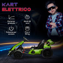 Go Kart Elettrico per Bambini 24V 12km/h con Seggiolino Regolabile Verde  