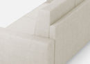 Divano Angolare 6 Posti 286x246x85 cm Sakar in Tessuto Latte