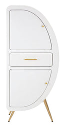 Mobiletto 2 Ante Venus 60x32x133 cm in MDF e Ferro Bianco e Oro      