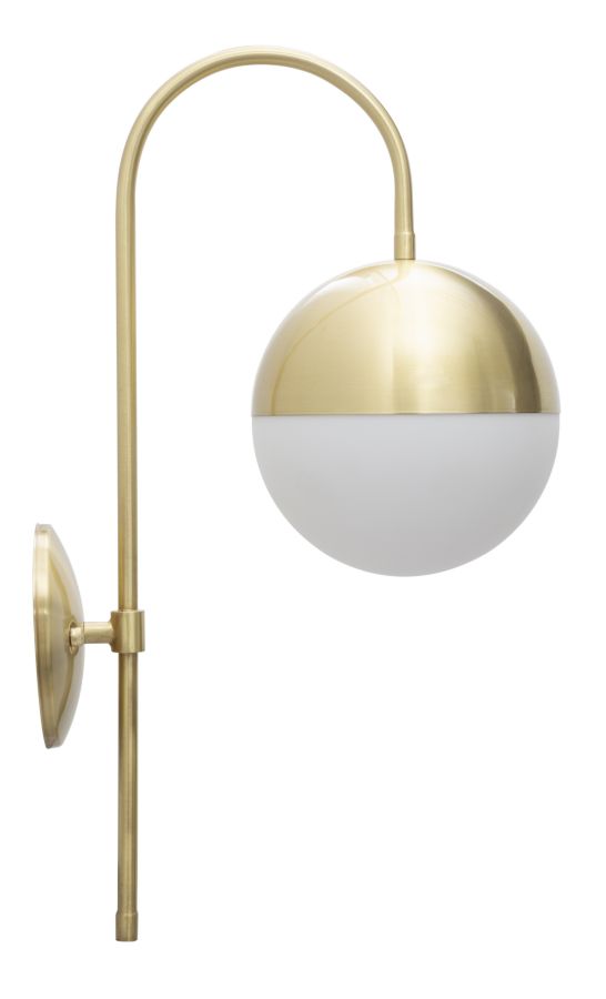 sconto Lampada da Muro Glamy Street 19x31x51 cm in Ferro e Vetro Oro e Bianco