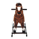 Cavallo a Dondolo con Suoni in Peluche e Legno di Pioppo Marrone Scuro 