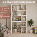 Libreria Modulare Apribile 72x22x200 cm Scaffale Libri Componibile in Legno Bianco      