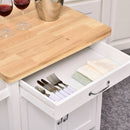 Carrello da Cucina Salvaspazio in Legno Bianco 65x48x90 cm