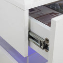 Comodino 60x45x39 cm Cassettiera 2 Cassetti Design con LED in Legno MDF Bianco      