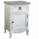 Cassettiera Cuore 1 Cassetto 1 Anta 44x34x68 h cm in Legno di paulownia Bianco
