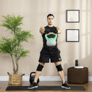 Kettlebell per Allenamento 16 Kg Base Piatta e Impugnatura per Stacchi in PU e Sabbia Verde