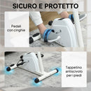Cyclette per Riabilitazione Braccia e Gambe con Altezza e Resistenza Regolabili Display LCD Bianco      