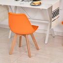 Set 2 Sedie in Similpelle Gambe in Legno  Arancioni