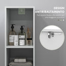 Mobile a Colonna Salvaspazio con Armadietto e 2 Mensole 30x30x160 cm Bianco 