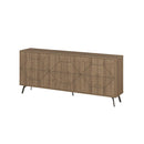 Madia con 6 Ante Credenza 184x35x77,4 cm Design Geometrico Moderno in Legno Rovere      