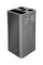 Pattumiera a Bidone da 100 L 38,3x38,3x82,5 cm 3 Scomparti Tubolari e 1 Scomparto Gettacarta in Acciaio Inox Satinato