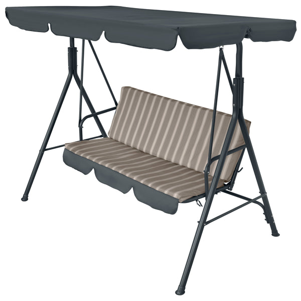 acquista Dondolo 2 Posti da Giardino 170x110x152 cm in Acciaio e Poliestere Marrone