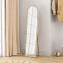Specchio da Terra e Parete a Figura Intera con Cavalletto 40x160 cm Cornice Effetto Pietra in PS Beige      