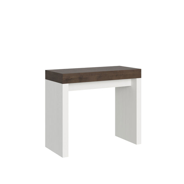 Consolle Allungabile 90-196x40x77 cm in Nobilitato Marrone e Bianco online