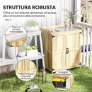 Armadietto da Esterno 74x43x88 cm Capanno Porta Attrezzi con Mensola con 2 Ante in Legno Color Legno      