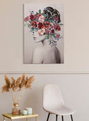 Stampa Dipinta Lady Flower 2 80x2,8x120 cm in Legno e Tessuto