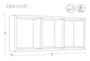 Mensola Rettangolare 3 Scomparti da Parete 70x30x15.5 cm in Fibra di Legno Tristano Viola Melanzana