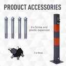 Barriera Dissuasore di Parcheggio Sosta H66 cm in Acciaio  Grigio e Rosso
