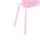 Specchiera Giocattolo per Bambini con Sgabello in Legno Rosa