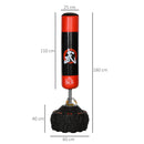 Sacco Boxe Kickboxing da Terra Ø60x180 cm  Nero e Rosso