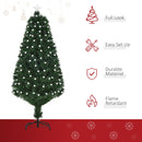 Albero di Natale Artificiale 150 cm 170 Rami con Luci LED e Fibre Ottiche Colorate Verde