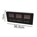Orologio Digitale da Parete 36x16x3 cm a LED con Calendario e Temperatura