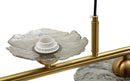 Lampadario Emily 5 Luci Vetro Grigio 100x24x18 cm in Ferro e Vetro Oro e Grigio      