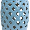 Sgabello da Interno e Esterno in Ceramica Blu Ø31.5x45.5 cm 