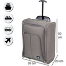 Trolley Cabina Morbido Bagaglio a Mano 35x20x50 cm con Maniglia Telescopica Grigio      