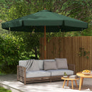 Ombrellone da Giardino Ø325x250 cm in Bambù e Poliestere Verde  