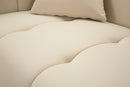 Divano Alma Crema con Cuscini 81x155x71 cm in Legno e Poliestere      