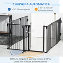 Recinto per Cani Gatti Pieghevole 482,5x2x76 cm 8 Sezioni in Acciaio Nero