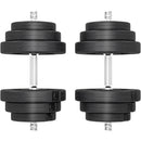 Set di Manubri per Allenamento a Casa in Tubi d'Acciaio e PE Plastica 12 Pezzi 40Kg Nero