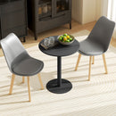 Tavolo da Pranzo Rotondo per 2 Persone Ø60x72 cm in Acciaio Nero  