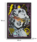 Stampa con LED su Tela Marilin 60x3,5x90 cm in Tela e Plastica e MDF Multicolor      