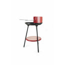 Barbecue a Carbone Carbonella Rotondo Ø42x77 cm con Vassoio in Acciaio al Carbonio Rosso      