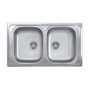 Lavello 86x50 cm 2 vasche 