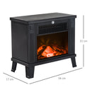 Camino Elettrico da Terra Effetto Fiamma 600W/1200W Nero 