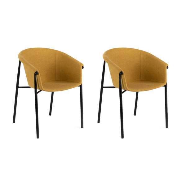 Set 2 Sedie 58x56xH79 cm in Tessuto Nari Giallo prezzo