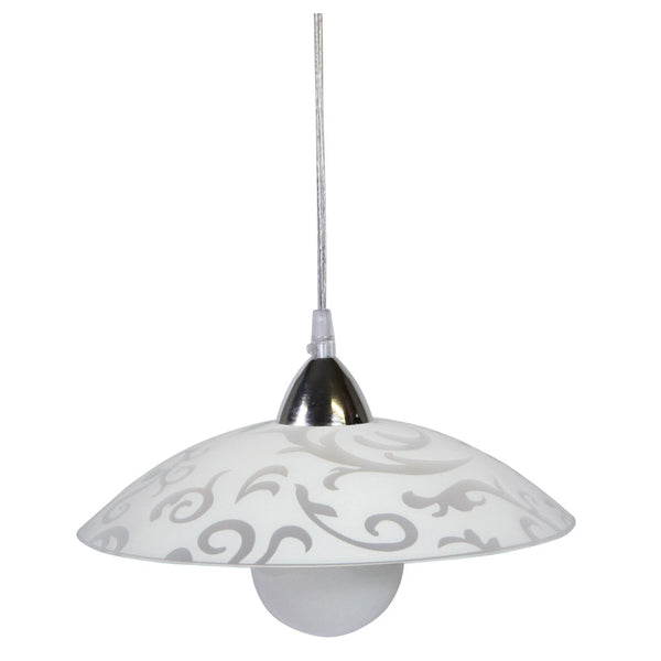 Sospensione D30 1xE27 Montatura Cromo-Trasparente Vetro Lastra Bianco E-Energy Melissa sconto