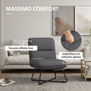 Poltrona Imbottita 61x68x83,5 cm in Tessuto Grigio Scuro