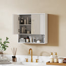 Armadietto da Bagno Parete 60x16x60 cm Mobiletto Ante Soft-Close e Ripiano Regolabile in MDF Bianco      