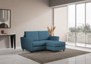 Divano 2 Posti con Pouf 172x145x85 cm Yasel in Tessuto Avio