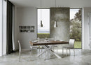 Tavolo Allungabile 200-304x90x77 cm Volantis Premium Noce Telaio Bianco 