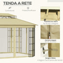 Gazebo da Giardino 3,65x3m in Metallo Beige
