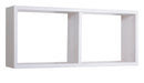 Mensola Rettangolare 2 Scomparti da Parete 70x30x23,7 cm in Fibra di Legno Morgana Maxi Rovere Sbiancato