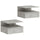 Set di 2 Comodini Sospesi 35x32x22,5 cm con Cassetto e Mensola Aperta Rivestimento in Melamina Grigio Cemento