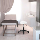 Sgabello Estetista Girevole Seduta Imbottita 10cm Ecopelle Salone Studio Bianco