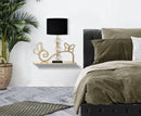 Comodino Mensola Butterfly Coppia 41,5x18x21 cm in Ferro e MDF e Specchio Oro      